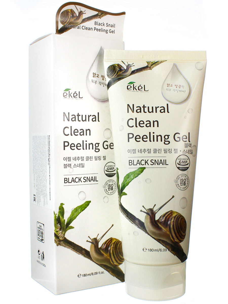 фото Пилинг для лица с экстрактом улиточного муцина ekel peeling gel black snail 180 мл