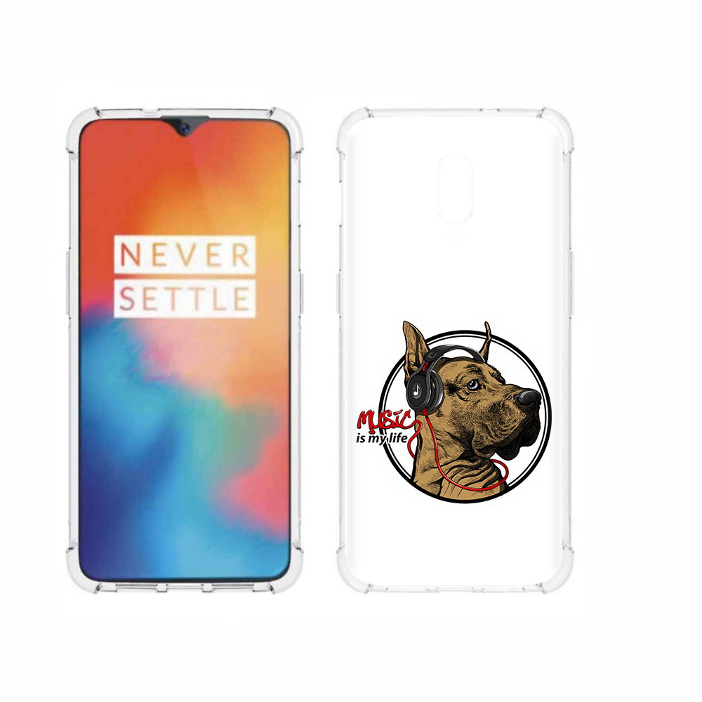 

Чехол MyPads Tocco для OnePlus 6T музыкальная собака, Прозрачный, Tocco
