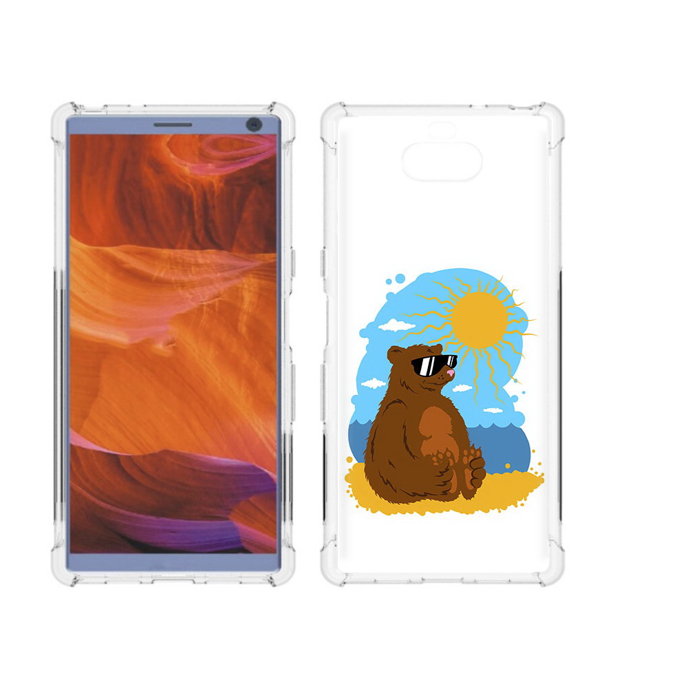 

Чехол MyPads Tocco для Sony Xperia 10 Plus медведь на чиле, Прозрачный, Tocco