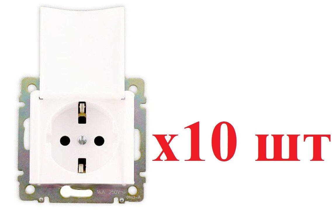 

Legrand Valena Белая Розетка 1-ая с заземлением, с крышкой 774422 (10шт), Белый, 1_10
