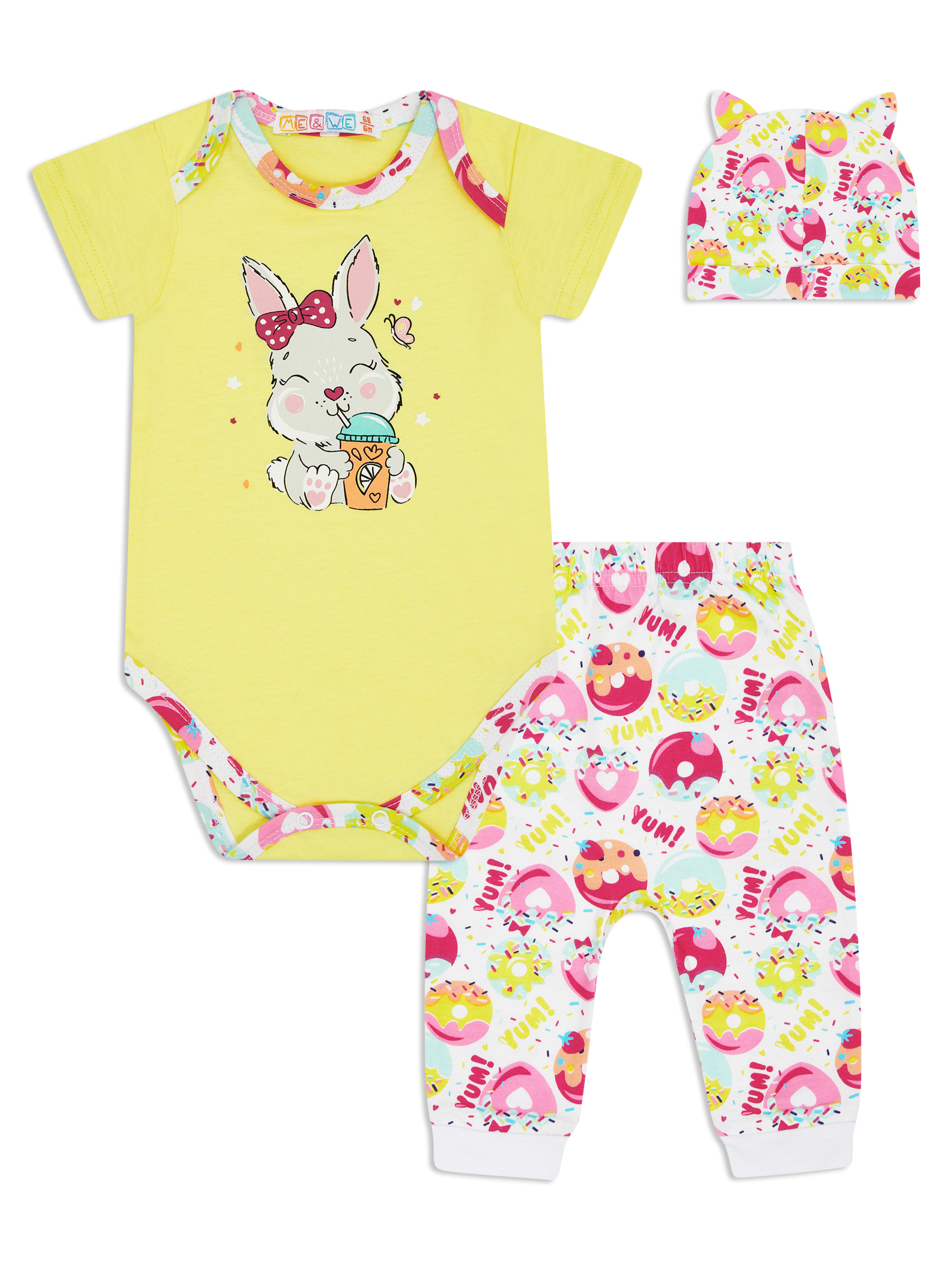 

Комплект одежды новорожденным Me&We NG122-J707-342 Белый/Желтый-80, NG122-J707-342