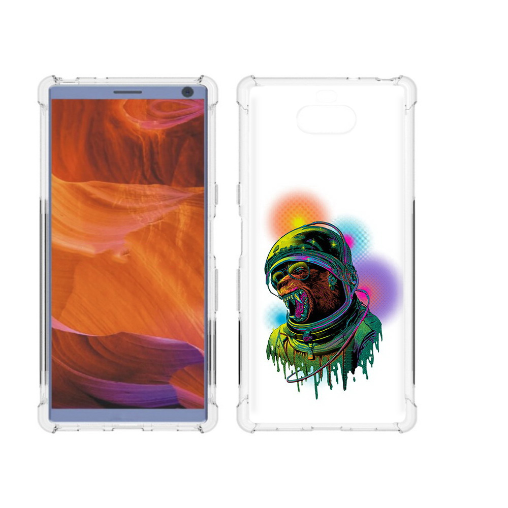 

Чехол MyPads Tocco для Sony Xperia 10 Plus медведь космонавт, Прозрачный, Tocco