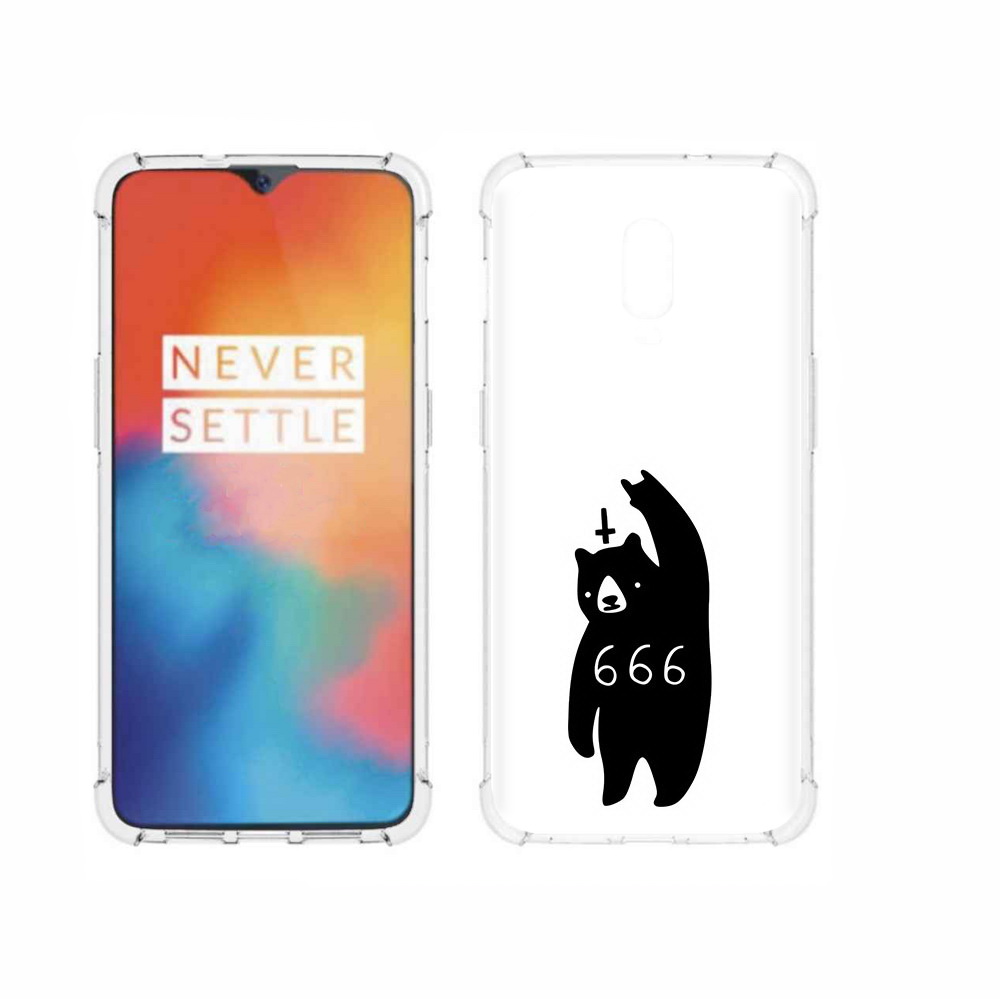 

Чехол MyPads Tocco для OnePlus 6T медведь 666, Прозрачный, Tocco