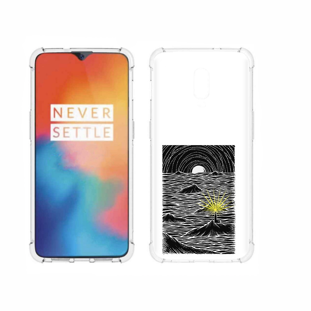 

Чехол MyPads Tocco для OnePlus 6T маяк в черно белом море, Прозрачный, Tocco