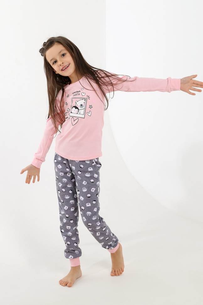 Пижама детская Violeta Лапочка-2, розовый, 134