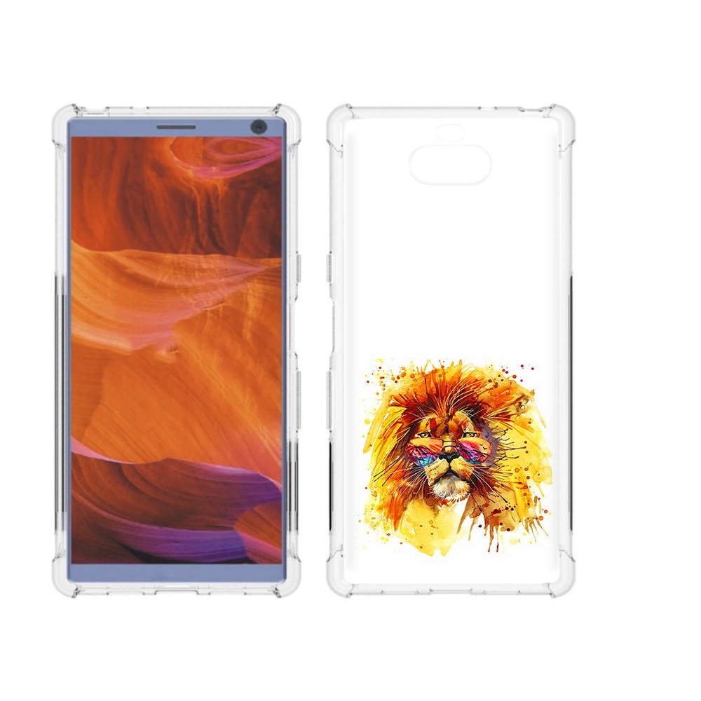 

Чехол MyPads Tocco для Sony Xperia 10 Plus лев в очках, Прозрачный, Tocco