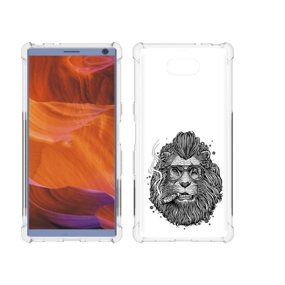 

Чехол MyPads Tocco для Sony Xperia 10 Plus курящий лев, Прозрачный, Tocco