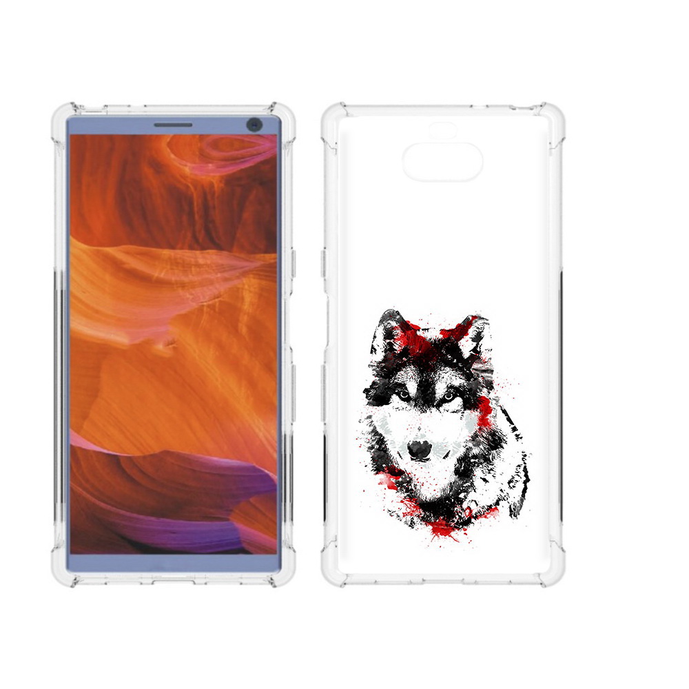 

Чехол MyPads Tocco для Sony Xperia 10 Plus кровавый волк, Прозрачный, Tocco