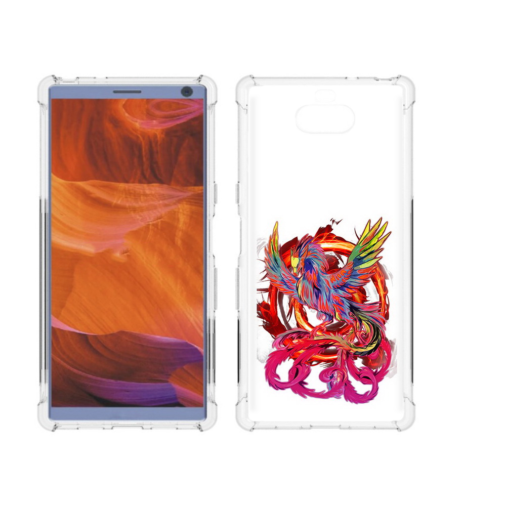

Чехол MyPads Tocco для Sony Xperia 10 Plus красочный феникс, Прозрачный, Tocco