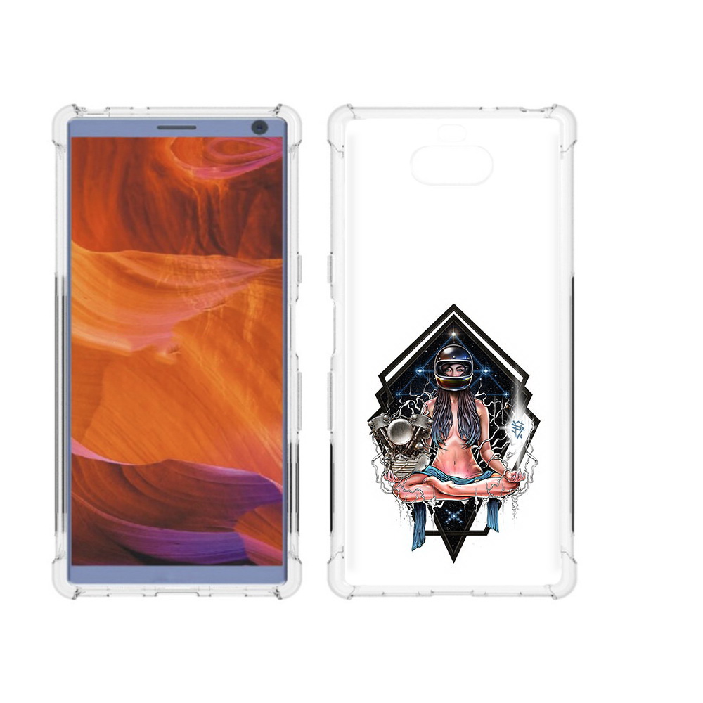 

Чехол MyPads Tocco для Sony Xperia 10 Plus красивая девушка в шлеме, Прозрачный, Tocco