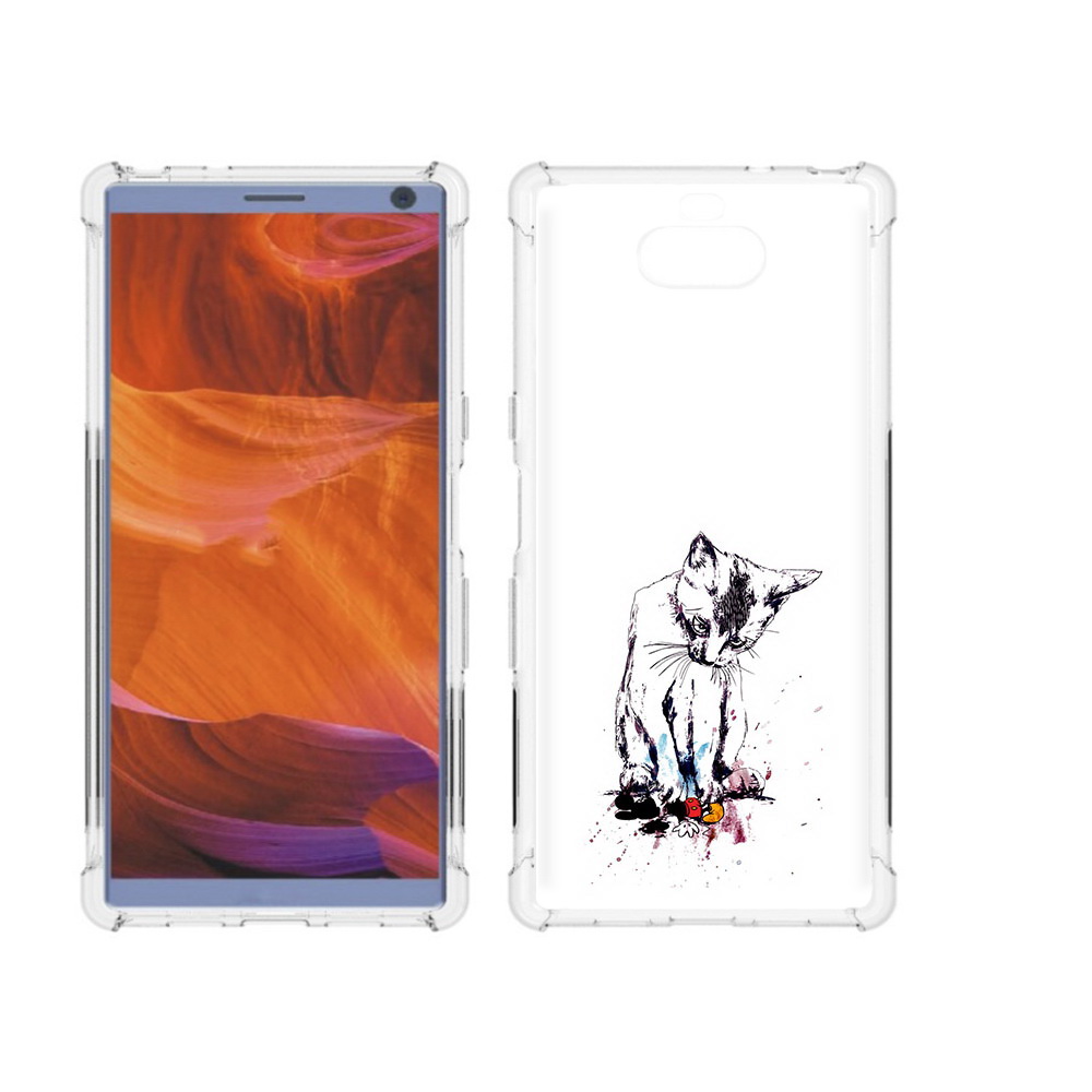 

Чехол MyPads Tocco для Sony Xperia 10 Plus кот и микки, Прозрачный, Tocco