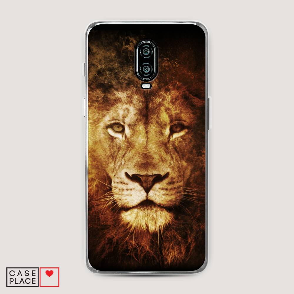 

Чехол на Oneplus 6T "Лев", Черный;коричневый;желтый, 150650-6