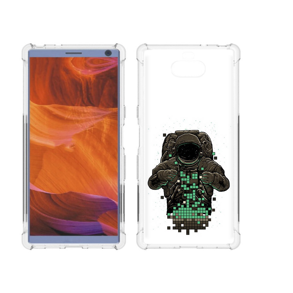 

Чехол MyPads Tocco для Sony Xperia 10 Plus космонавт с пикселями, Прозрачный, Tocco