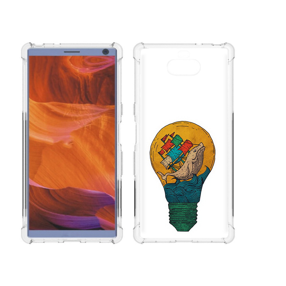 Чехол MyPads Tocco для Sony Xperia 10 Plus кит в лампочке с парусами