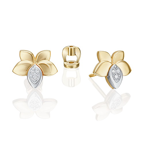 

Серьги пусеты из золота PLATINA jewelry 02-5018-00, бриллиант, 02-5018-00