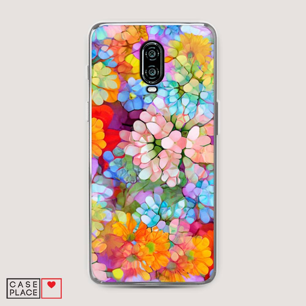 

Чехол на Oneplus 6T "Цветы витраж", Оранжевый;розовый;голубой, 150650-3