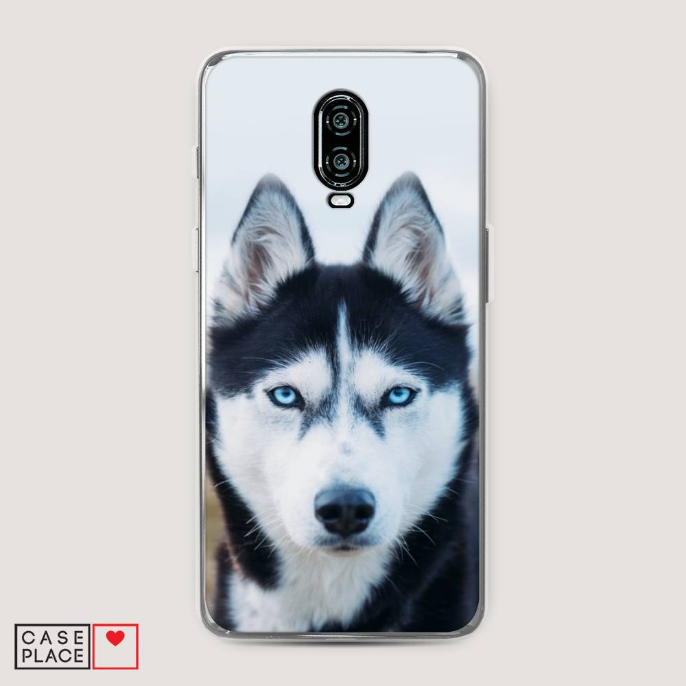 

Чехол на Oneplus 6T "Хаски 2", Синий;белый, 150650-1