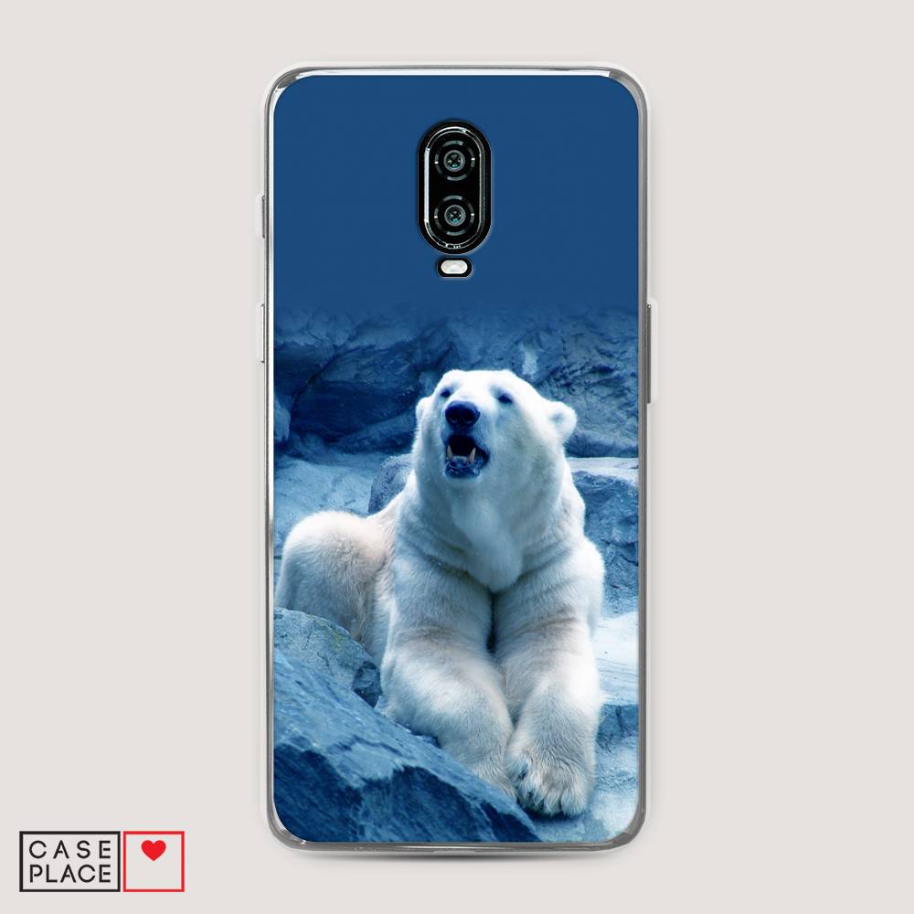 

Чехол на Oneplus 6T "Белый медведь", Голубой;белый, 150650-1