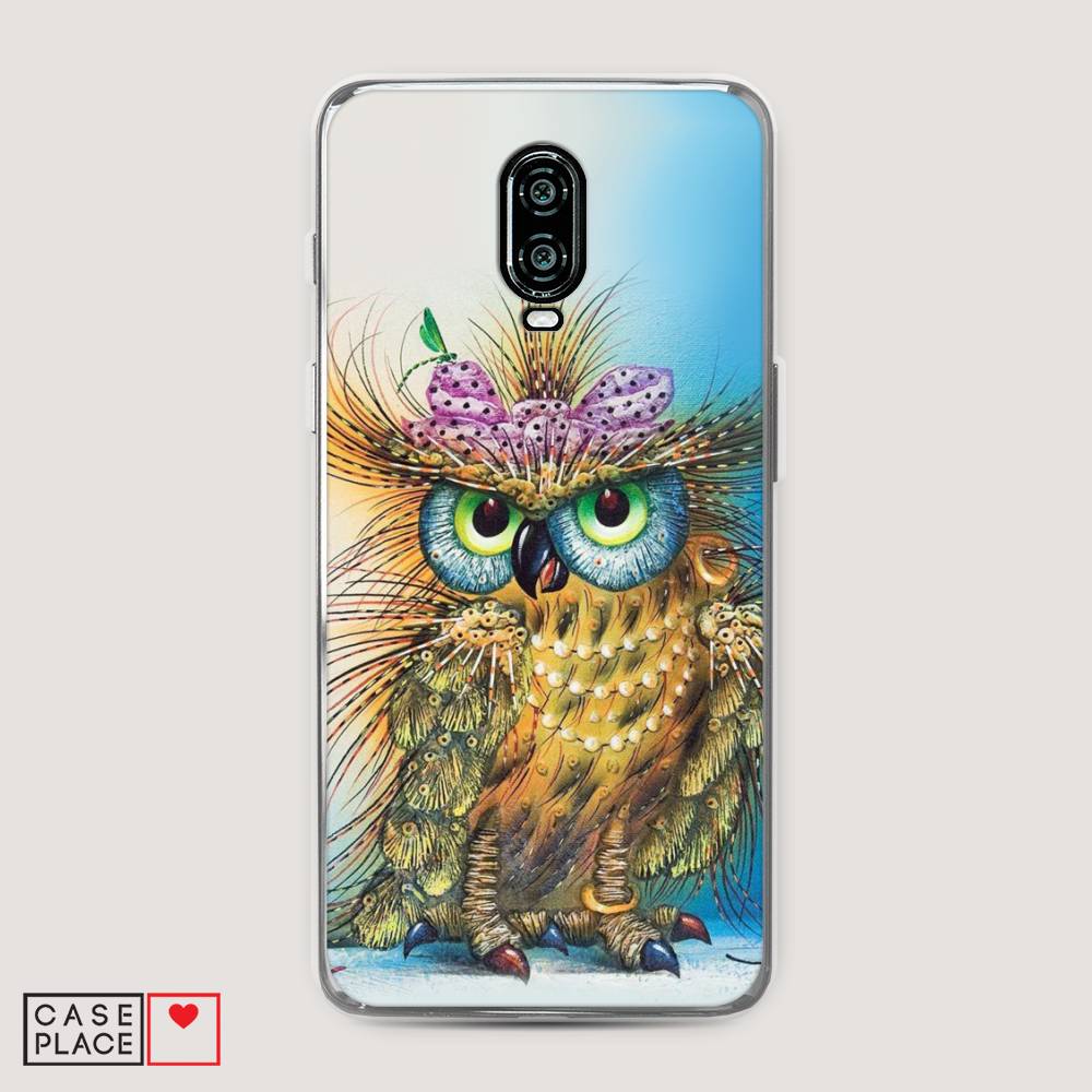 

Чехол на Oneplus 6T "Модная сова", Коричневый;голубой, 150650-1