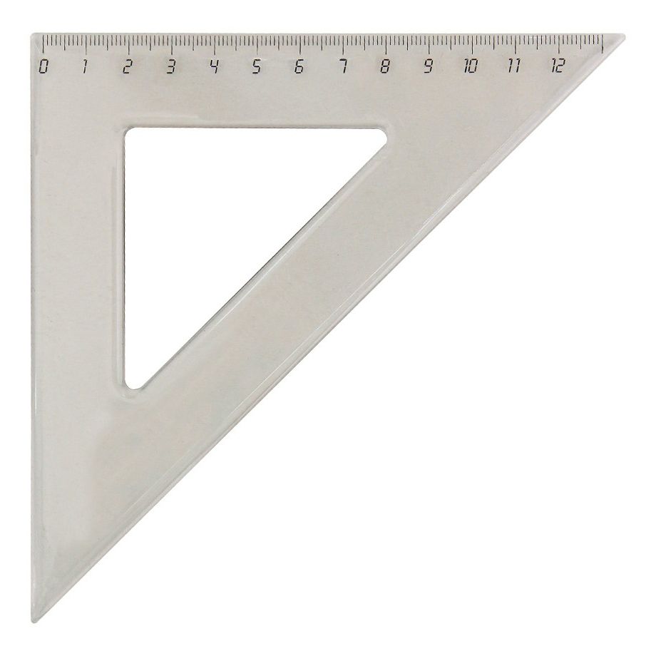 Линейка Проф-Пресс треугольник пластиковая прозрачная 12 см