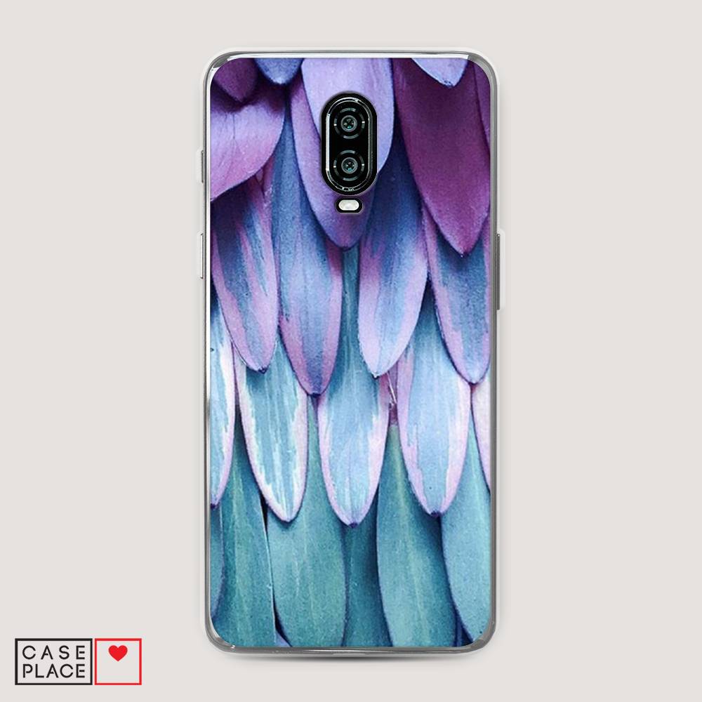 

Чехол на Oneplus 6T "Синее перо", Фиолетовый;голубой, 150650-3
