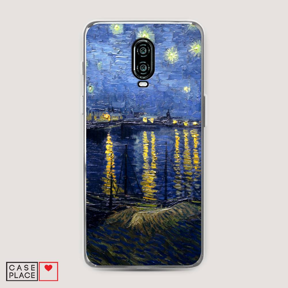 

Чехол на Oneplus 6T "Звездная ночь над Роной", Синий;желтый, 150650-4