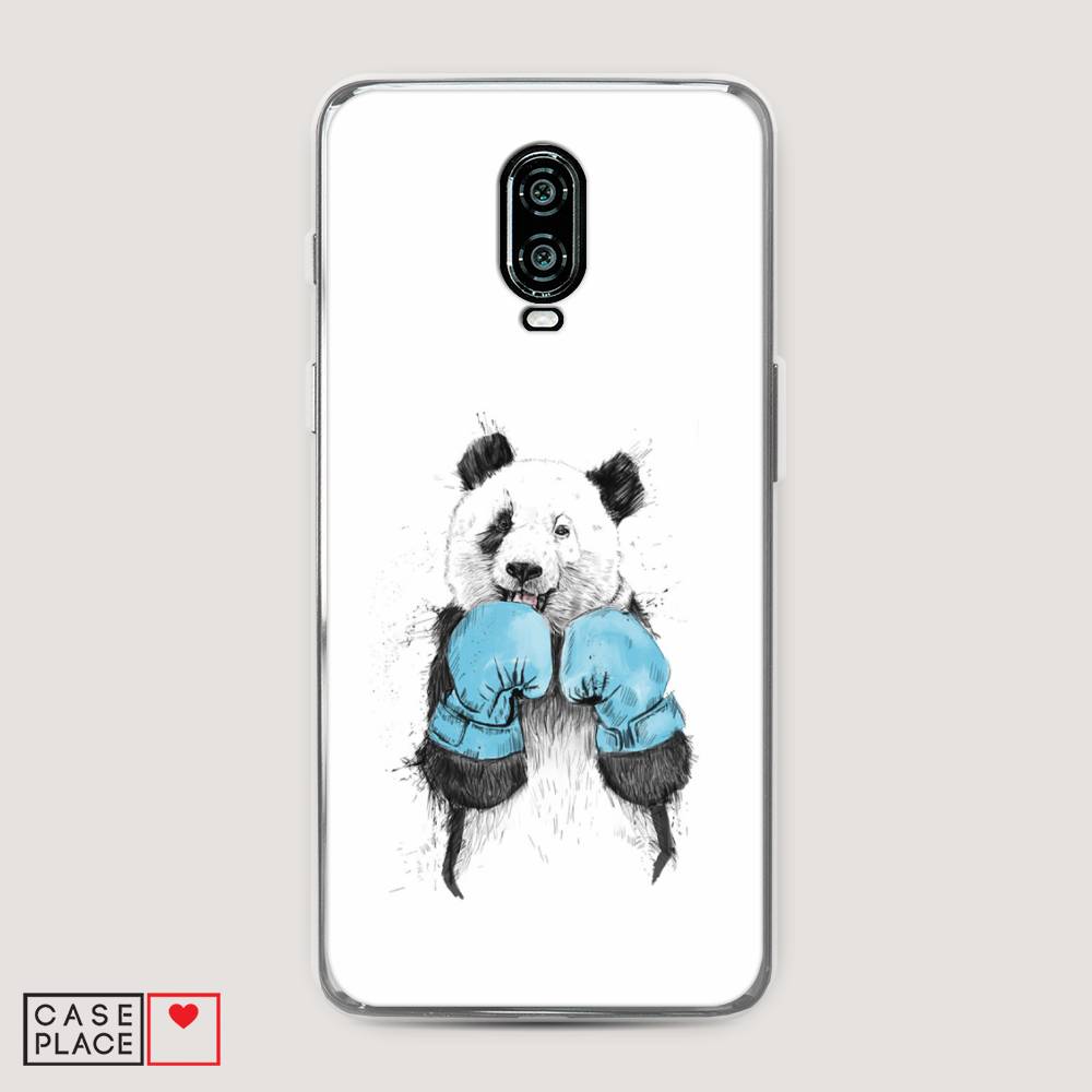 

Чехол на Oneplus 6T "Панда боксер", Голубой;белый;серый, 150650-1