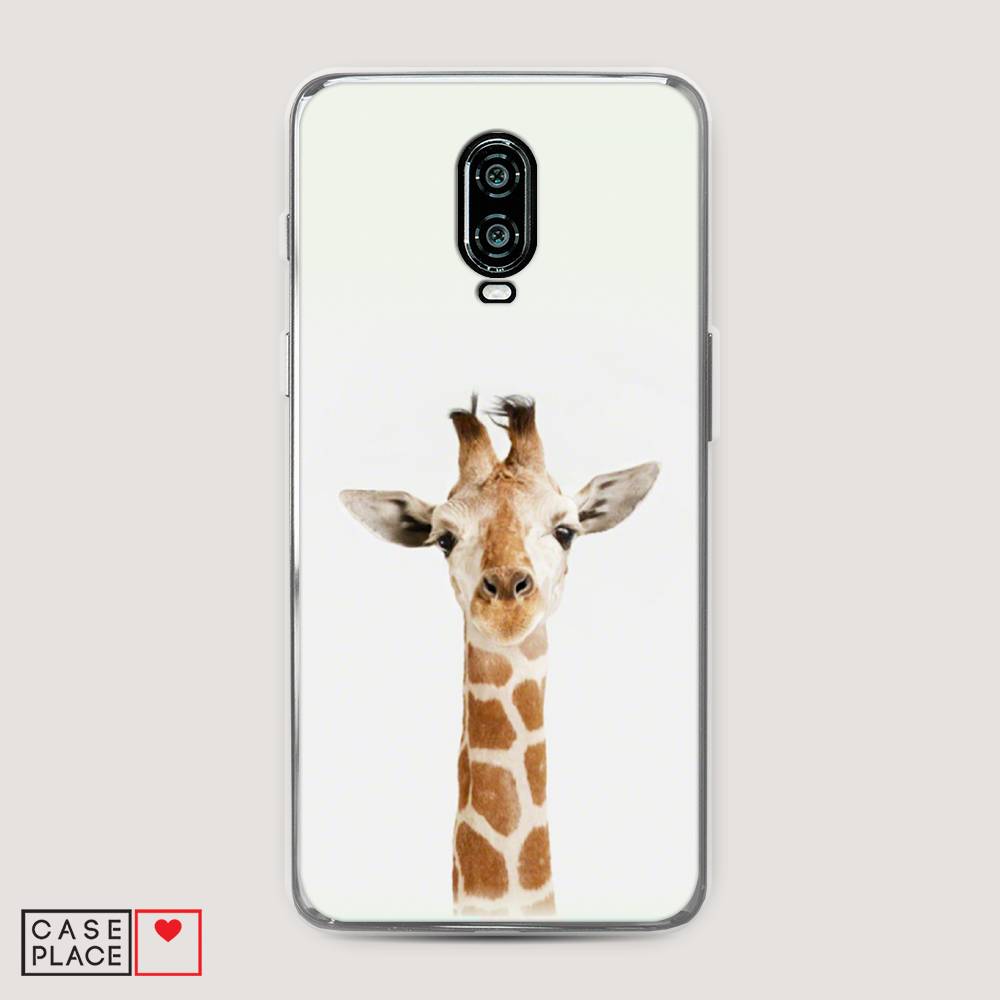 

Чехол на Oneplus 6T "Любопытный жираф", Бежевый;коричневый, 150650-1