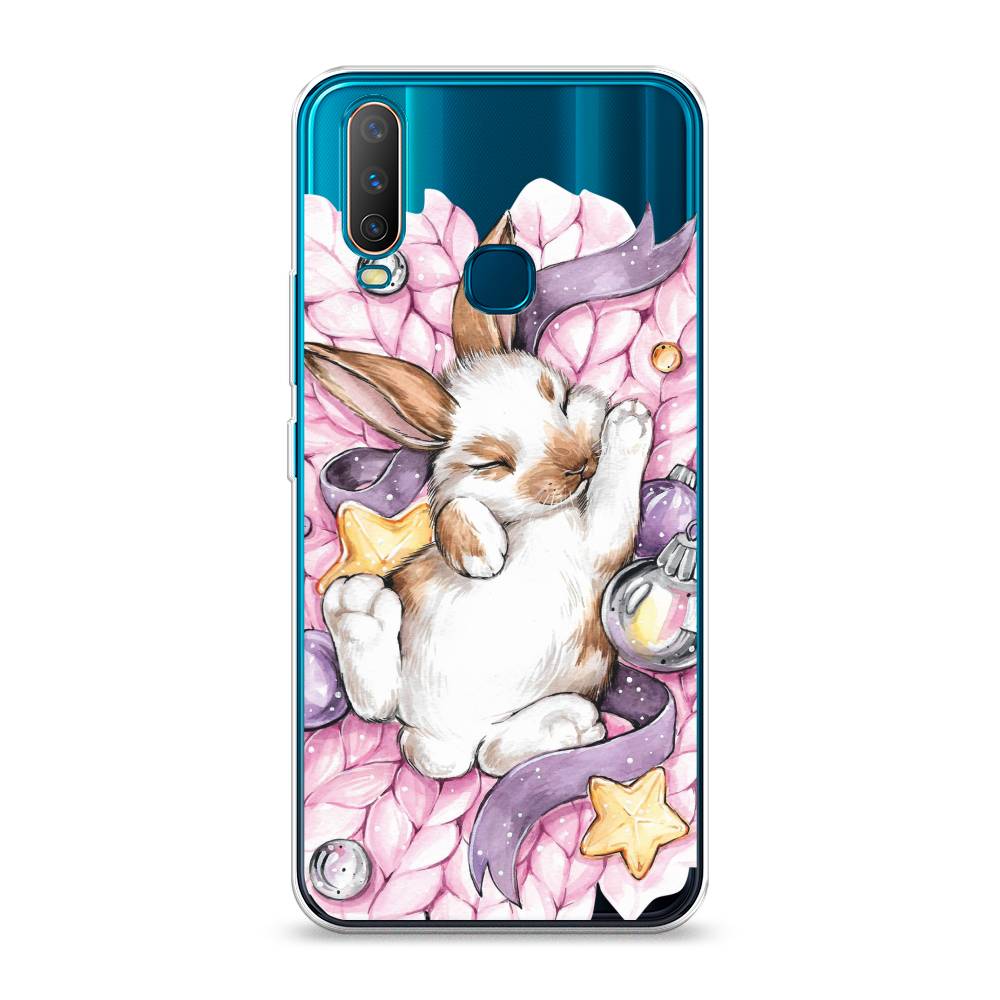 

Чехол на Vivo Y12/Y17 "Кролик спит", Розовый;белый, 261850-5