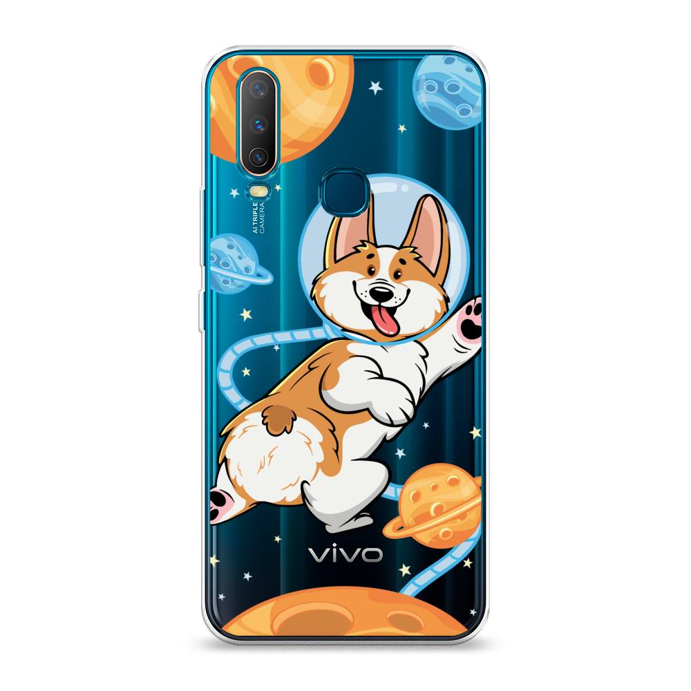 

Чехол на Vivo Y12/Y17 "Корги-космонавт", Голубой;бежевый;белый, 261850-1