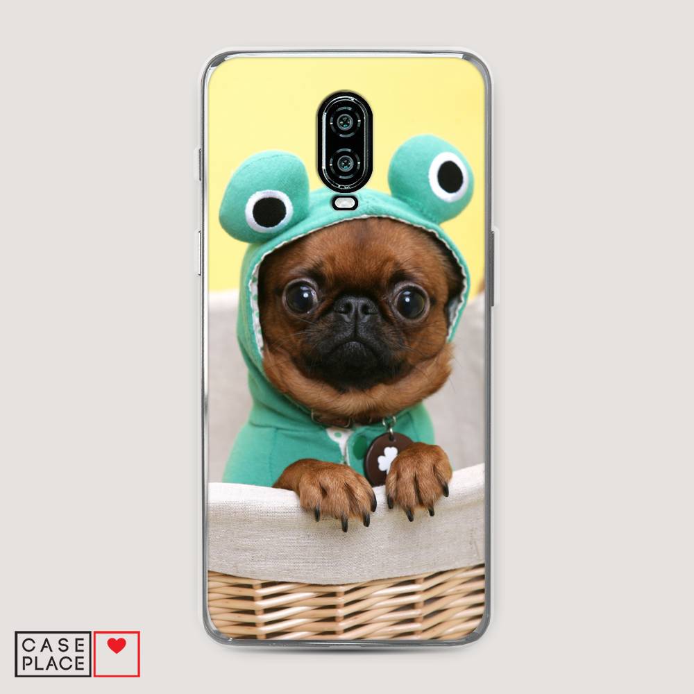 

Чехол на Oneplus 6T "Собачка в шапке лягушки", Коричневый;желтый;голубой, 150650-1