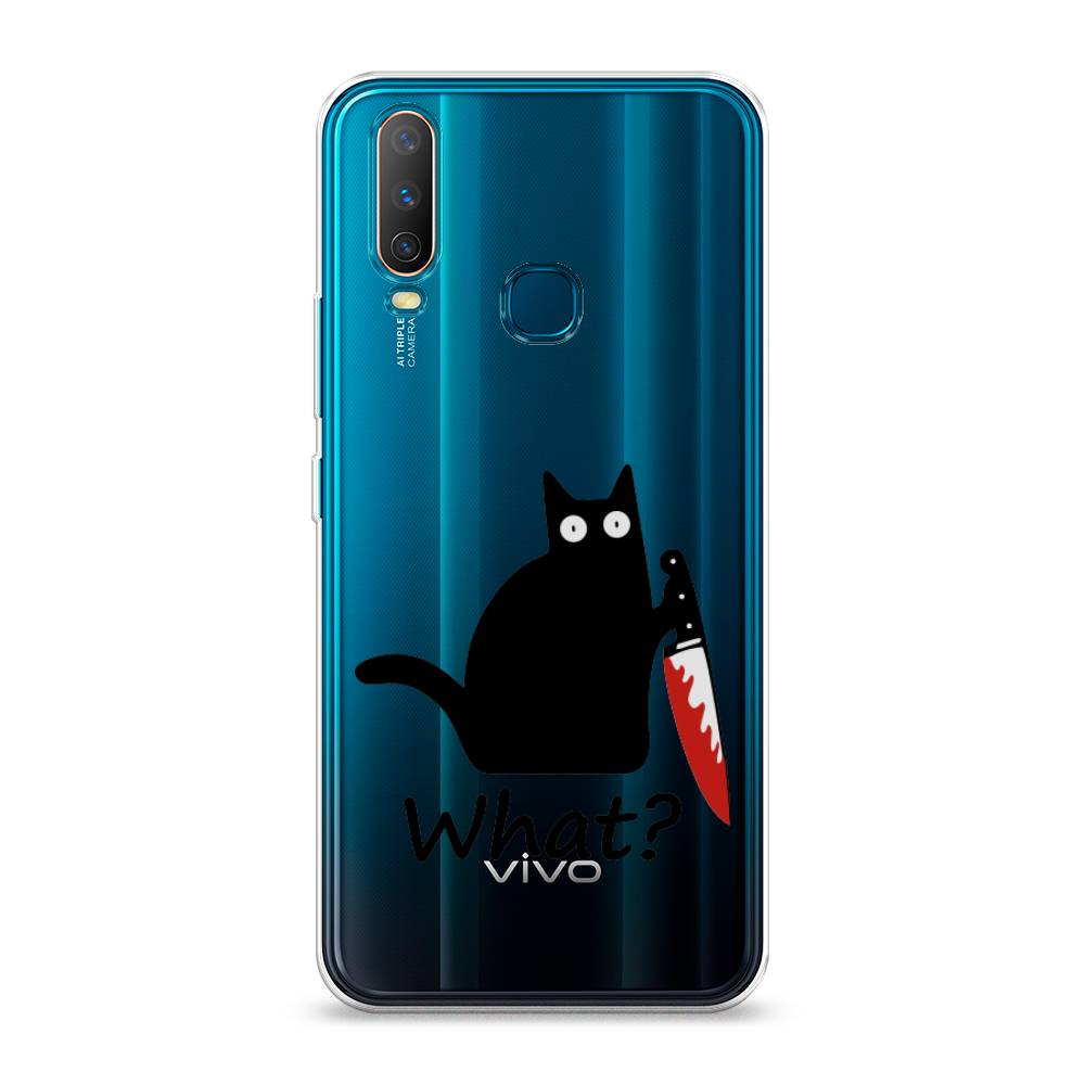 

Чехол на Vivo Y12/Y17 "Котик с ножом", Черный;красный, 261850-6