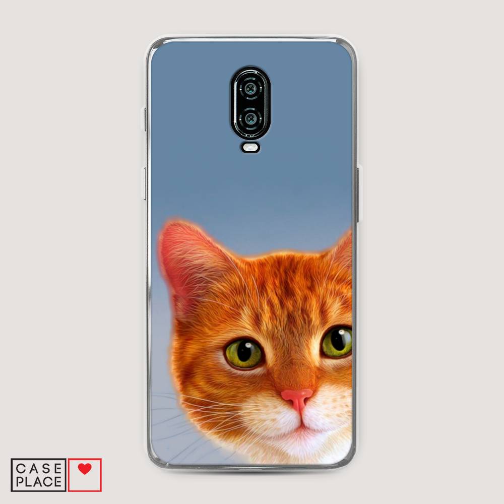 

Чехол на Oneplus 6T "Любопытный котик", Коричневый, 150650-1