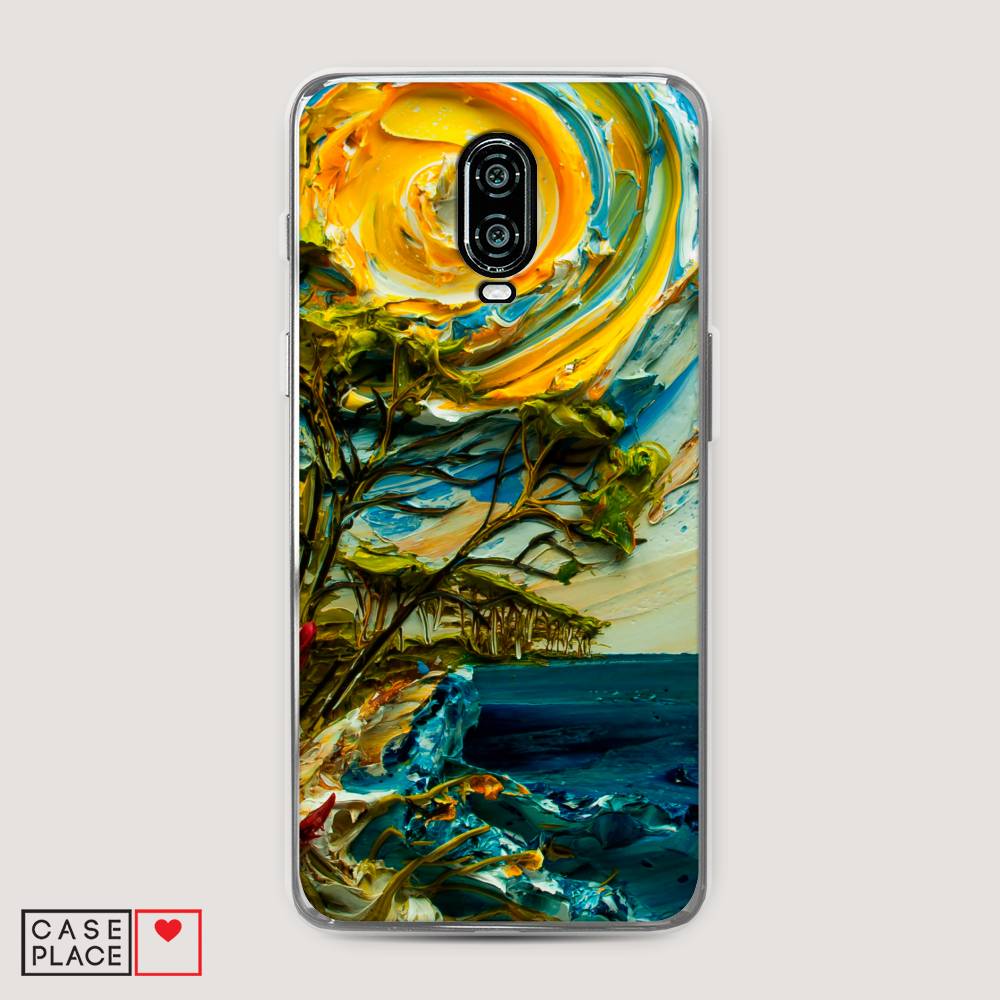 

Чехол на Oneplus 6T "Солнце живопись", Желтый;синий, 150650-4