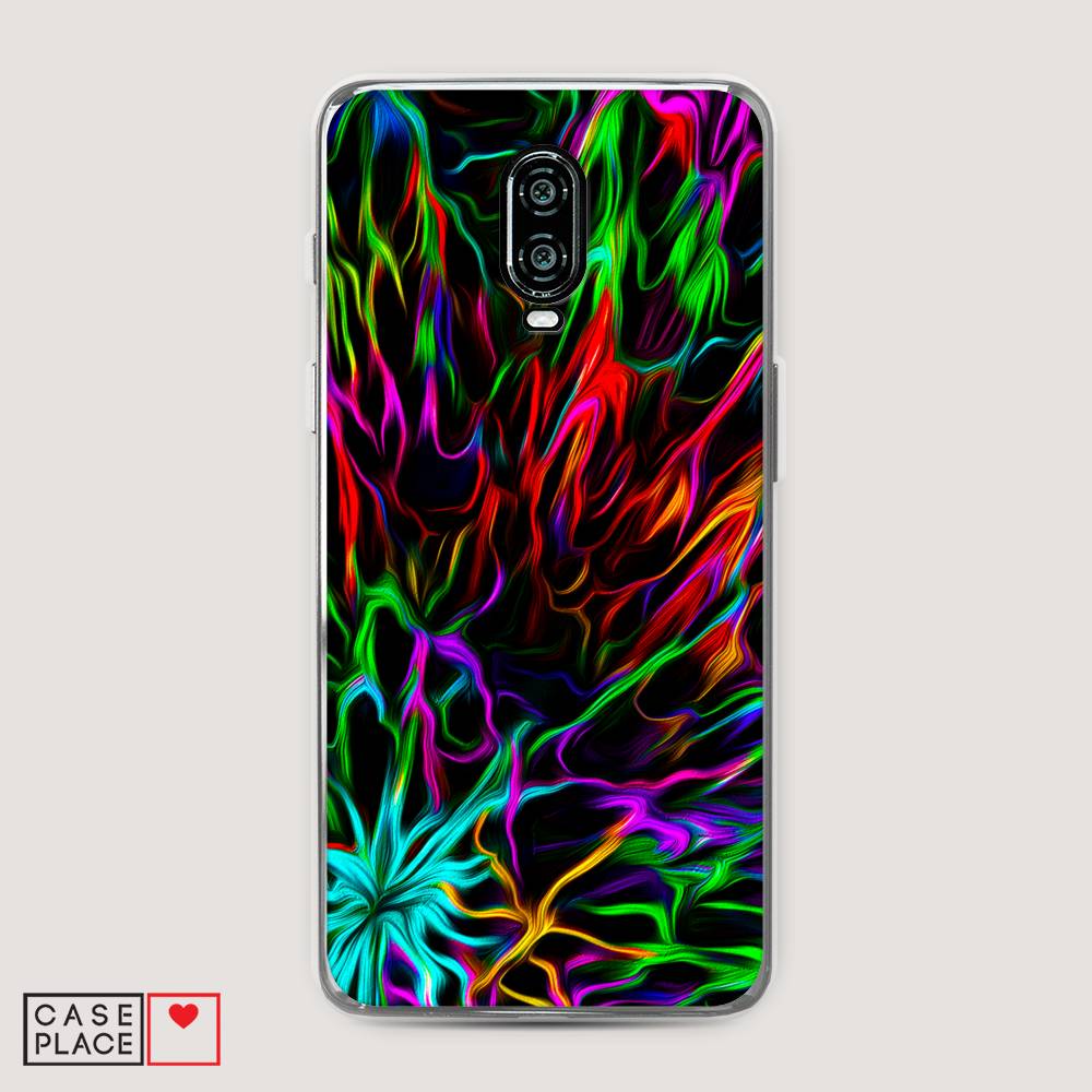 

Чехол на Oneplus 6T "Разноцветные разводы", Голубой;зеленый;оранжевый, 150650-3