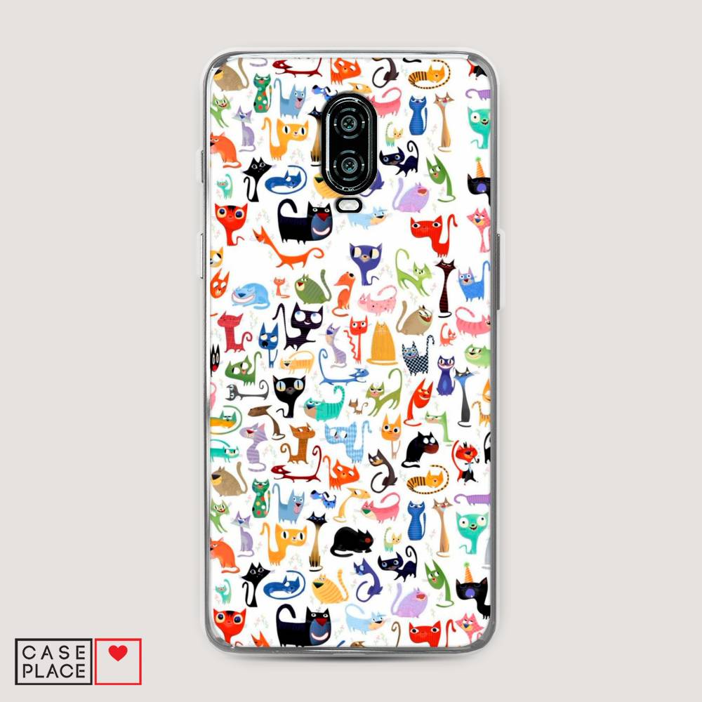 

Чехол на Oneplus 6T "Цветные коты", Разноцветный, 150650-1