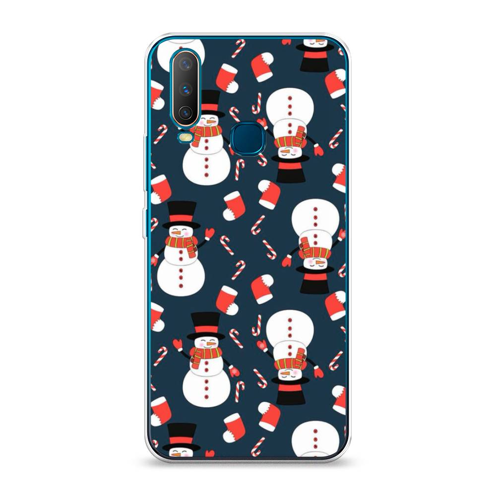 

Чехол для Vivo Y12/Y17 "Синие снеговики", Синий;белый;красный, 261850-5