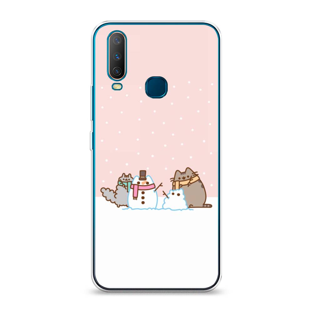 

Чехол для Vivo Y12/Y17 "Котики в снегу", Розовый;белый;серый, 261850-5
