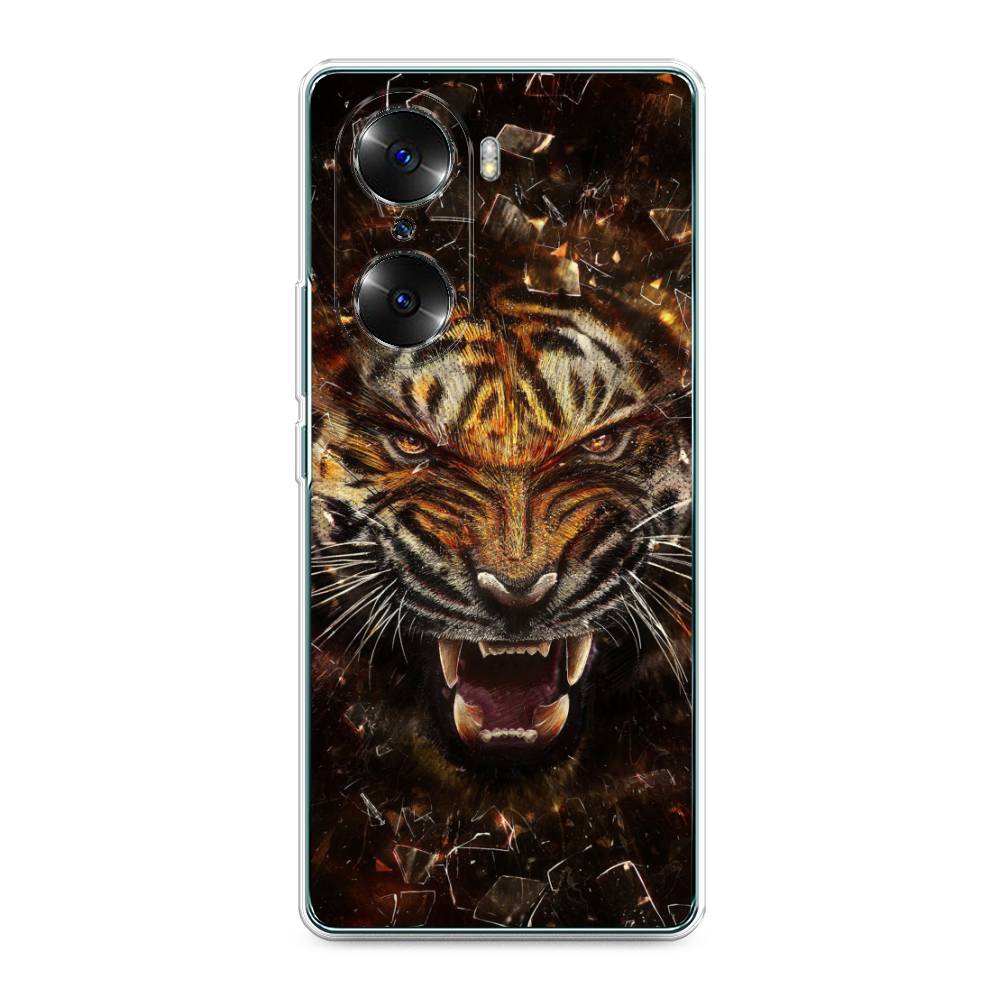 

Чехол на Honor 60 "Тигр осколки", Оранжевый;серый;черный, 6106650-1