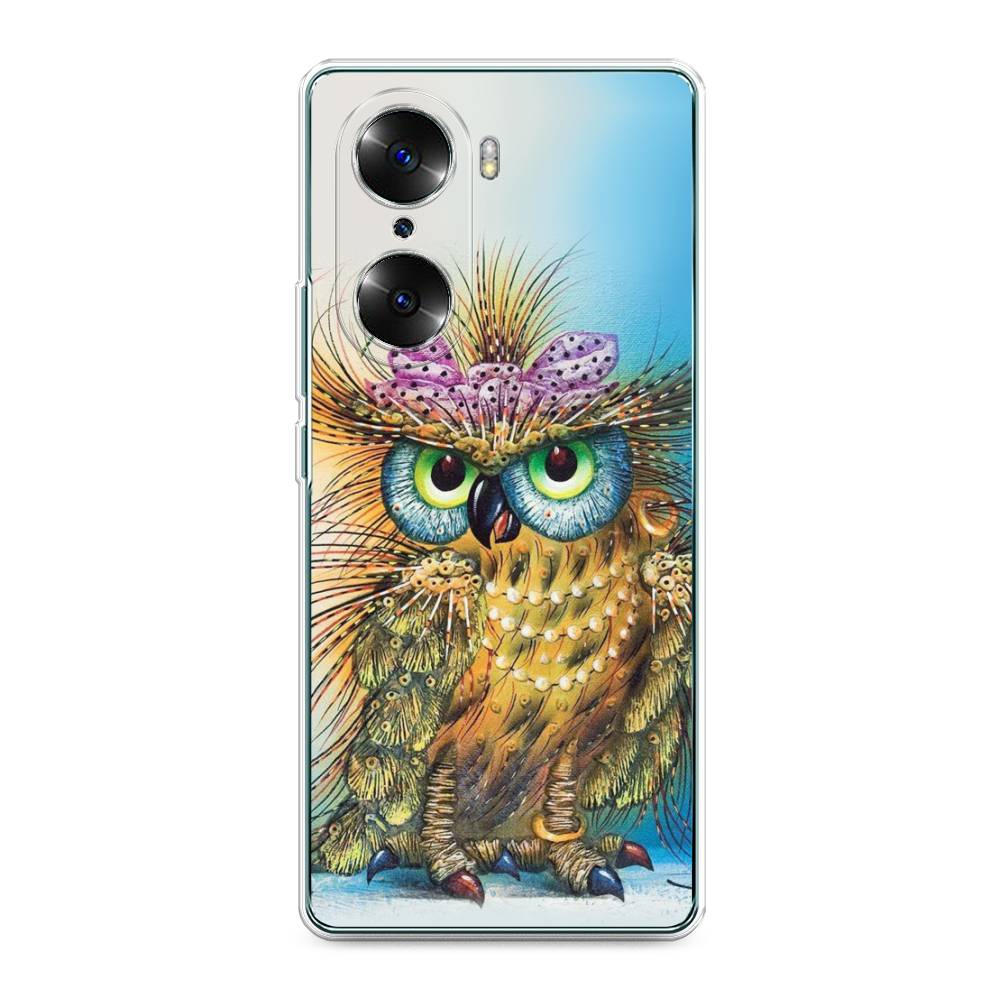 

Чехол на Honor 60 "Модная сова", Коричневый;голубой, 6106650-1