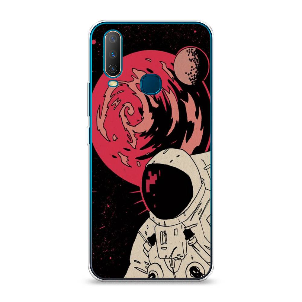 

Чехол для Vivo Y12/Y17 "Космонавт возле Марса", Черный;красный, 261850-2