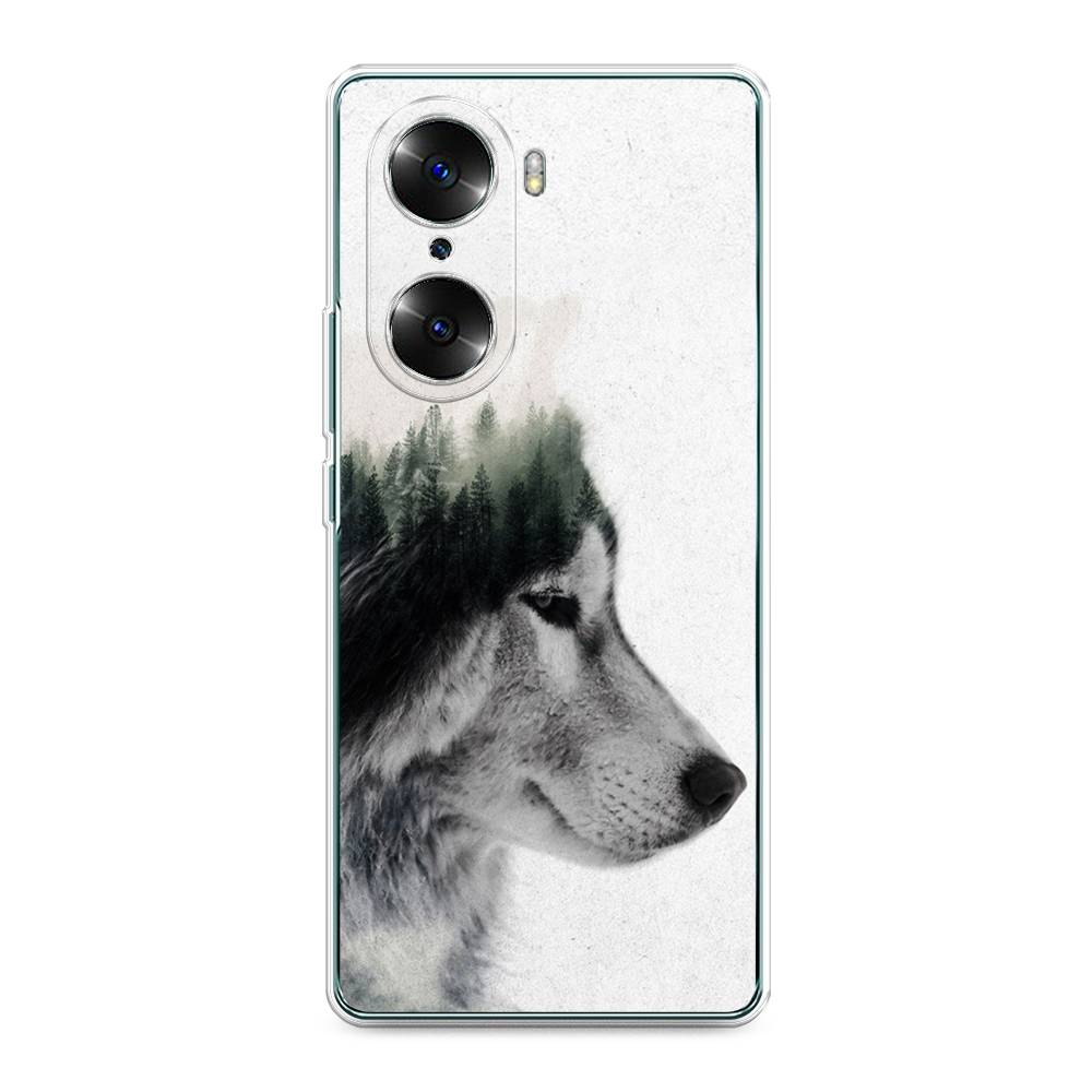 

Чехол на Honor 60 "Волк лес", Серый;белый, 6106650-1