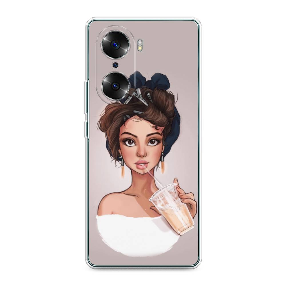 

Чехол на Honor 60 "Девушка с фраппе", Серый, 6106650-6