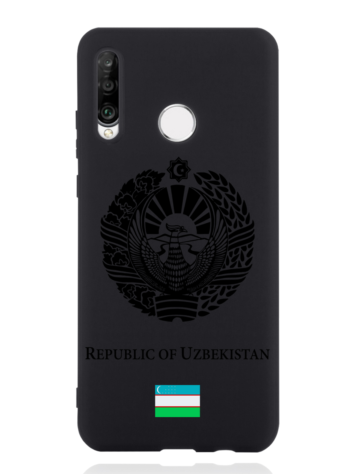 

Чехол SignumCase Huawei P30 Lite Черный лаковый Герб Узбекистана, Huawei P30 Lite Черный лаковый Герб Узбекистана