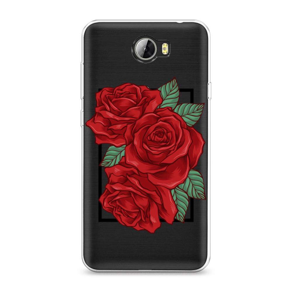 

Чехол для Honor 5A/Huawei Y5 II "Три алые розы", Красный, 60350-2