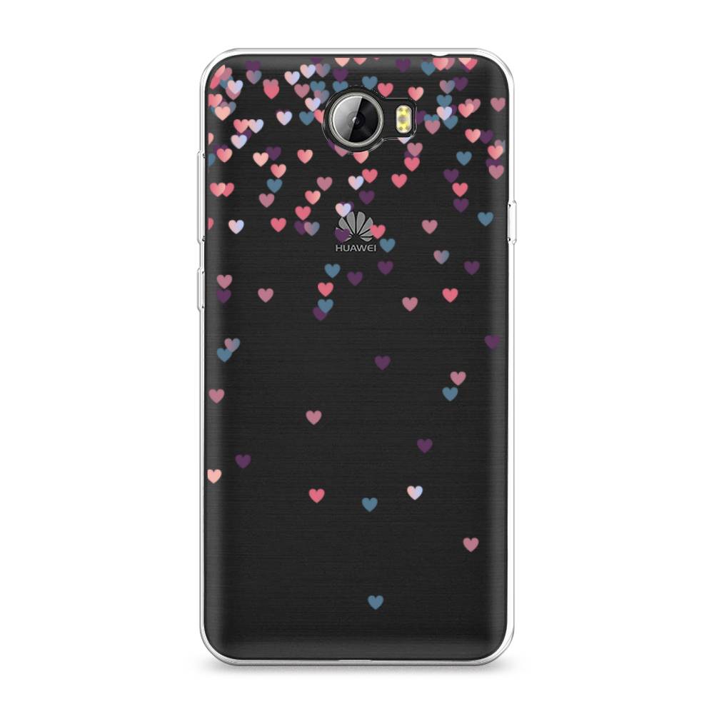 

Чехол для Honor 5A/Huawei Y5 II "Посыпка сердечки", Розовый;фиолетовый, 60350-3