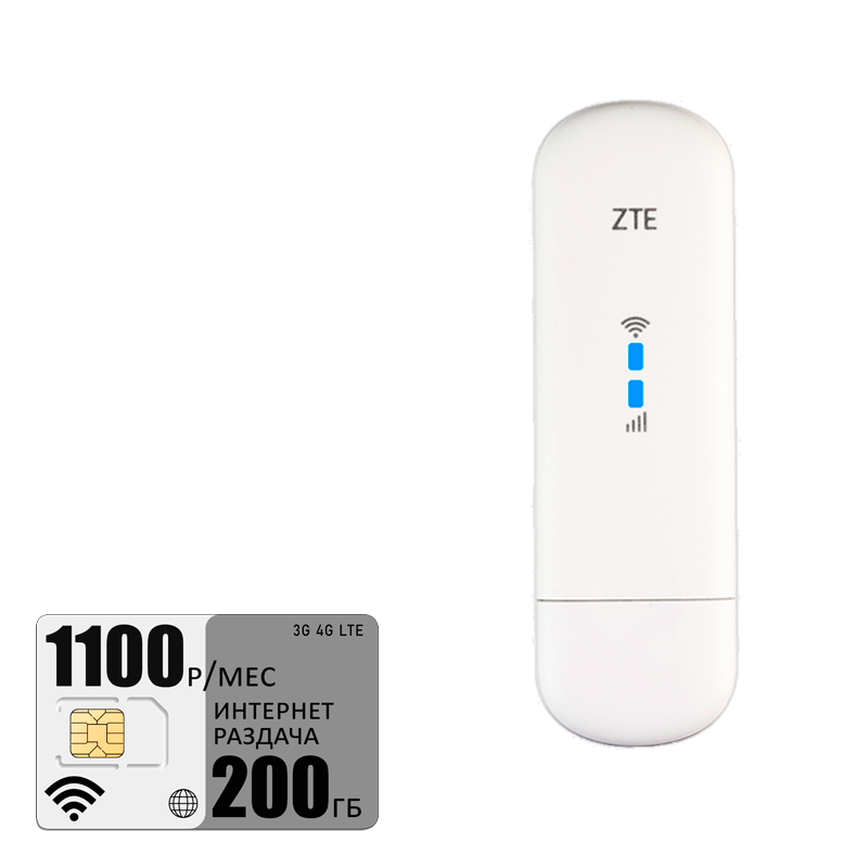 

Usb-модем ZTE mf79 (modem-mf79-ros1100-200gb-pro-sb), Белый, mf79