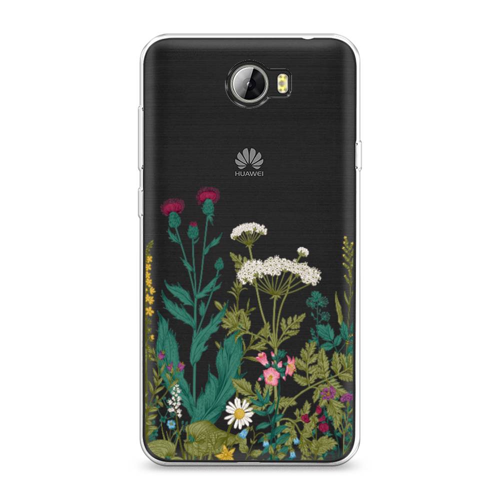 

Чехол для Honor 5A/Huawei Y5 II "Дикие полевые цветы", Зеленый;розовый;белый, 60350-2