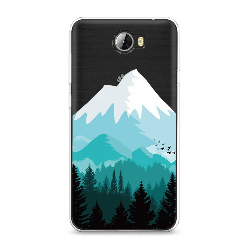 

Чехол для Honor 5A/Huawei Y5 II "Синяя снежная гора", Белый;голубой, 60350-2