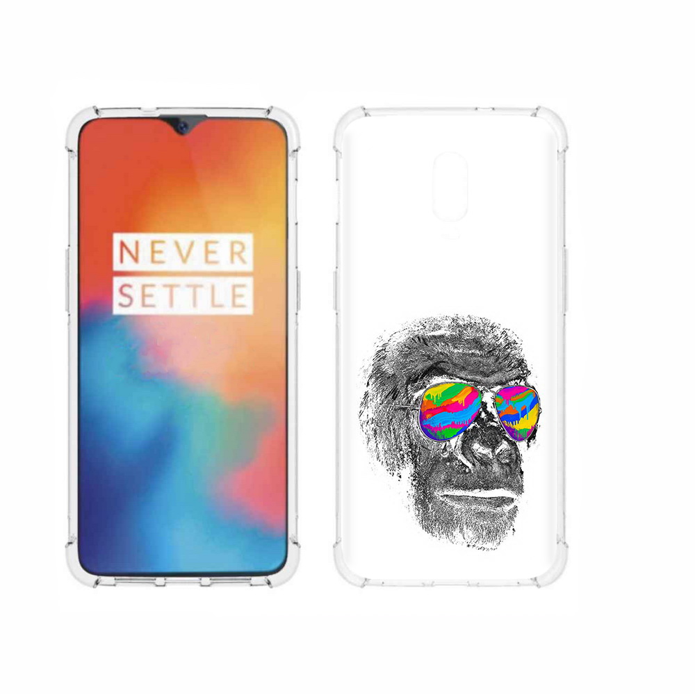 

Чехол MyPads Tocco для OnePlus 6T крутая обезьяна в очках, Прозрачный, Tocco
